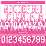 Custom White Pink 3D Pattern Design Lines Authentic Baseball Jersey