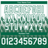 Custom White Kelly Green 3D Pattern Design Lines Authentic Baseball Jersey