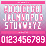 Custom Gray White-Pink 3D Pattern Design Gradient Square Shape Authentic Baseball Jersey