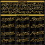 Custom Black Old Gold 3D Pattern Design Stripes Authentic Baseball Jersey