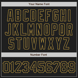 Custom Black White-Old Gold 3D Pattern Design Abstract Splatter Grunge Art Authentic Baseball Jersey