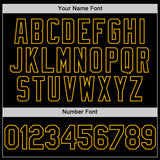Custom Black Gold 3D Pattern Design Abstract Splatter Texture Authentic Baseball Jersey