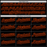 Custom Black Orange 3D Pattern Design Abstract Splatter Texture Authentic Baseball Jersey