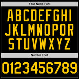 Custom Black Yellow-Thunder Blue 3D Pattern Design Geometric Shapes Authentic Baseball Jersey