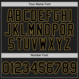 Custom Black Old Gold 3D Pattern Design Confetti Authentic Baseball Jersey