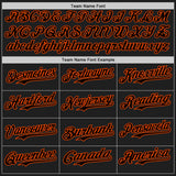 Custom Black Orange 3D Pattern Design Confetti Authentic Baseball Jersey