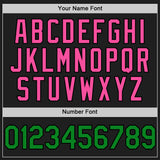Custom Black Grass Green-Pink 3D Pattern Design Confetti Authentic Baseball Jersey