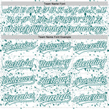 Custom White Teal 3D Pattern Design Abstract Splatter Ink Authentic Baseball Jersey
