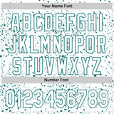 Custom White Teal 3D Pattern Design Abstract Splatter Ink Authentic Baseball Jersey