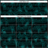 Custom Black Teal 3D Pattern Design Halftone Dots Authentic Baseball Jersey