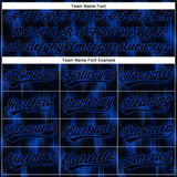 Custom Black Thunder Blue 3D Pattern Design Halftone Dots Authentic Baseball Jersey