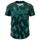 Custom Black Aqua 3D Pattern Design Halftone Dots Authentic Baseball Jersey