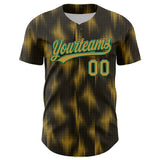 Custom Black Old Gold-Kelly Green 3D Pattern Design Halftone Dots Authentic Baseball Jersey