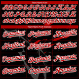Custom Black Red-White 3D Pattern Design Lightning Authentic Baseball Jersey