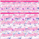 Custom White Pink 3D Pattern Design Animal Butterfly Authentic Baseball Jersey