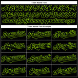 Custom Black Neon Green 3D Pattern Design Rave Monster Authentic Baseball Jersey