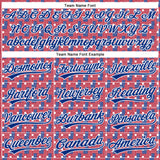 Custom Red Royal-White 3D American Flag Authentic Baseball Jersey
