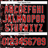Custom Black Red-White 3D Gothic Style Skull Authentic Baseball Jersey