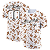 Custom White Black 3D Pattern Design Rum Performance T-Shirt