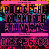 Custom Black Pink 3D Pattern Design Tropical Hawaii Palms Trees Authentic Baseball Jersey