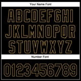 Custom Black Old Gold 3D Pattern Design Diagonal Stripes Authentic Baseball Jersey