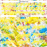 Custom Light Yellow White 3D Pattern Design Abstract Splatter Art Authentic Baseball Jersey