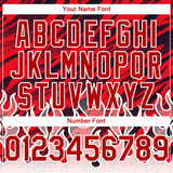 Custom Red Black-White 3D Pattern Design Flame Authentic Baseball Jersey
