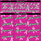 Custom Deep Pink White-Black 3D Pink Ribbon Breast Cancer Performance T-Shirt