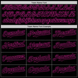 Custom Black Deep Pink 3D Pattern Design Rave Monster Authentic Baseball Jersey