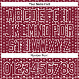 Custom Crimson White 3D Pattern Design Hearts Authentic Baseball Jersey