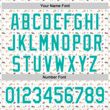 Custom White Aqua 3D Pattern Design Rodeo Cowboy Authentic Baseball Jersey