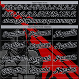 Custom Black Red-Gray 3D Pattern Design Knight Hero Art Authentic Baseball Jersey