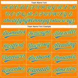 Custom Bay Orange Electric Blue-Light Yellow 3D Pattern Design Champion Trophy Authentic Baseball Jersey