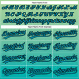 Custom Pea Green Teal-Black 3D Halloween Authentic Baseball Jersey