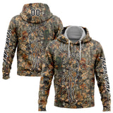 Custom Camo Black-White 3D Deer Hunting Sports Pullover Sweatshirt Hoodie