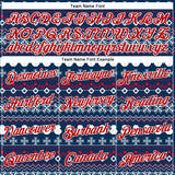 Custom Stitched Navy Red-White 3D Christmas Sports Pullover Sweatshirt Hoodie