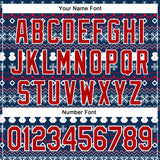 Custom Stitched Navy Red-White 3D Christmas Sports Pullover Sweatshirt Hoodie