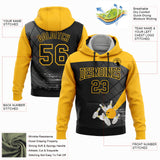 Custom Black Gold 3D Bowling Sports Pullover Sweatshirt Hoodie