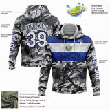 Custom Camo White-Navy 3D El Salvador El Salvadoran Flag Sports Pullover Sweatshirt Salute To Service Hoodie
