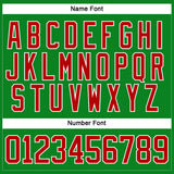 Custom Grass Green Red-White Funny Christmas 3D Hockey Lace Neck Jersey