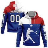 Custom Royal Red-Black 3D Chile Chilean Flag Sports Pullover Sweatshirt Hoodie