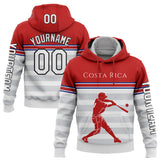 Custom White Red Royal Gray-Black 3D Costa Rica Costa Rican Flag Sports Pullover Sweatshirt Hoodie