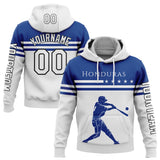 Custom White Royal-Black 3D Honduras Honduran Flag Sports Pullover Sweatshirt Hoodie