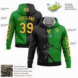 Custom Stitched Grass Green Gold-Black 3D Saint Vincent And The Grenadines Flag Sports Pullover Sweatshirt Hoodie