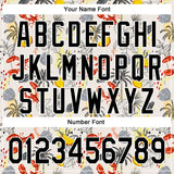 Custom Cream Black-White 3D Hawaii Tropical Palm Tree Lobster Authentic Baseball Jersey