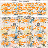 Custom Cream Bay Orange-White 3D Hawaii Tropical Palm Tree Authentic Baseball Jersey
