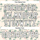 Custom Cream White-Black 3D Hawaii Tropical Palm Tree Leopard Authentic Baseball Jersey