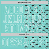 Custom Ice Blue White 3D Pattern Design Father's Day Mustache Authentic Baseball Jersey