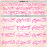 Custom Cream White-Pink 3D Pattern Design Mother's Day Family Love Authentic Baseball Jersey