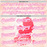 Custom Cream White-Pink 3D Pattern Design Mother's Day Family Love Authentic Baseball Jersey